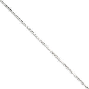 1.45mm Sterling Silver D/C Solid Round Franco Chain Necklace, 18 Inch